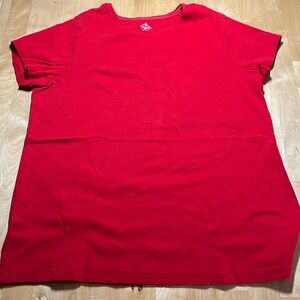 St John’s Bay red tee, plus size Ox
